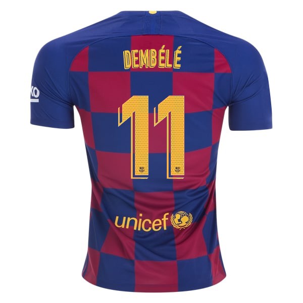 Camiseta Barcelona NO.11 O.Dembele Replica Primera Ropa 2019/20 Azul Rojo